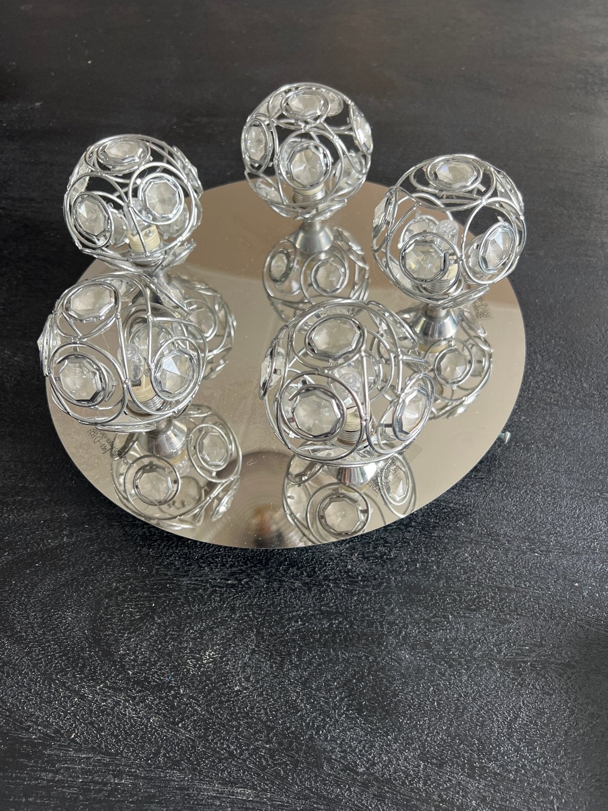 Moderne plafondlamp met 5x G9 fittingen, Zilver, Gebruikt, Modern, Dimbaar