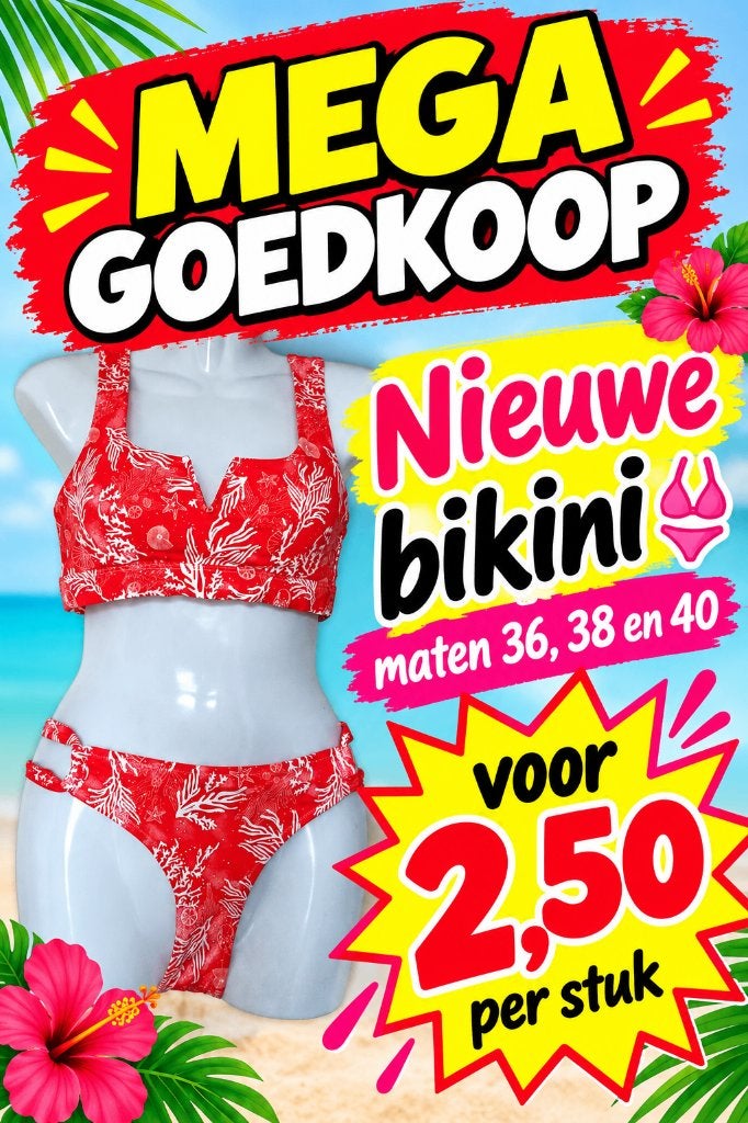 OPRUIMING ; nieuwe rode bikini's maten 36-38-40, Ophalen of Verzenden, Nieuw, Rood, Bikini