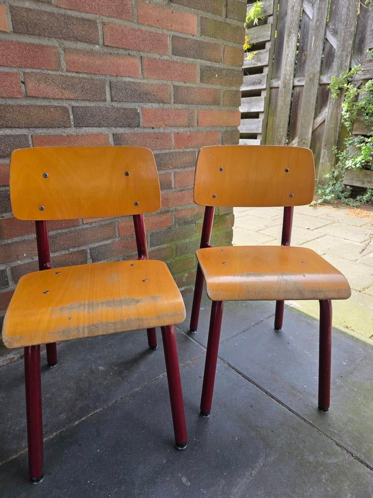 2 vintage school stoeltjes, Ophalen, Gebruikt, Stoel(en)