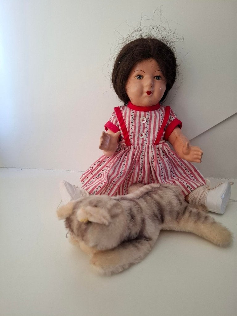 Steiff poesje, leuk bij wildebras poppen, Ophalen of Verzenden, Zo goed als nieuw, Pop