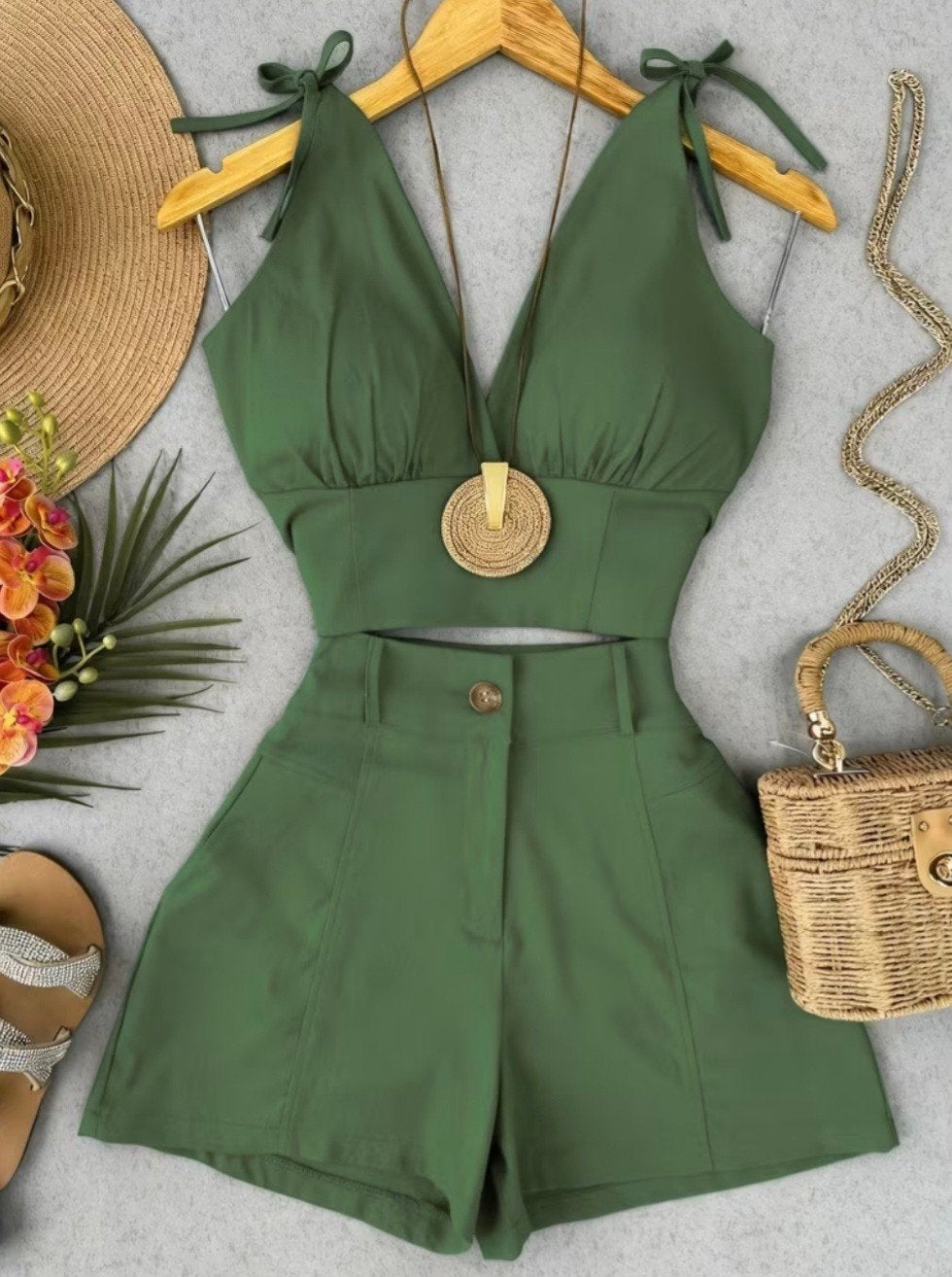 Nieuw! 2-delige Shein zomerset groen maat S, Kleding | Dames, Shein, Ophalen of Verzenden, Nieuw