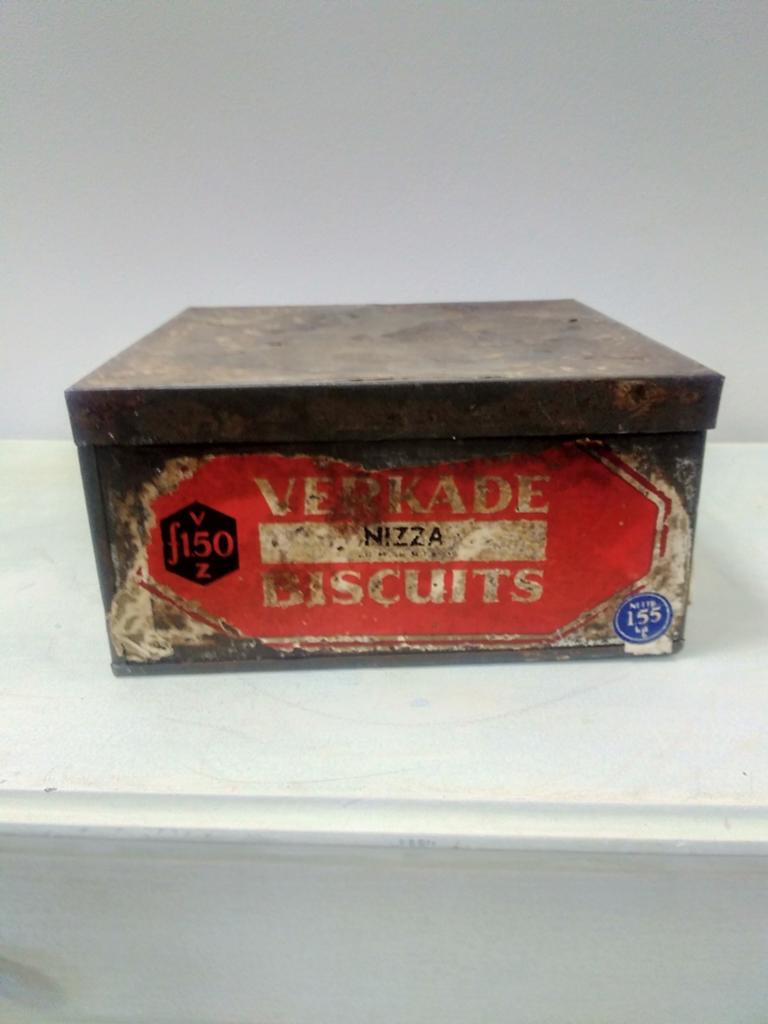 Oud Verkade Nizza Biscuits bakkersblik, Verzamelen, Blikken, Ophalen of Verzenden