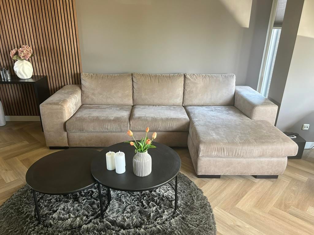 Bankstel + salontafels compleet., Ophalen, Zo goed als nieuw, Stof