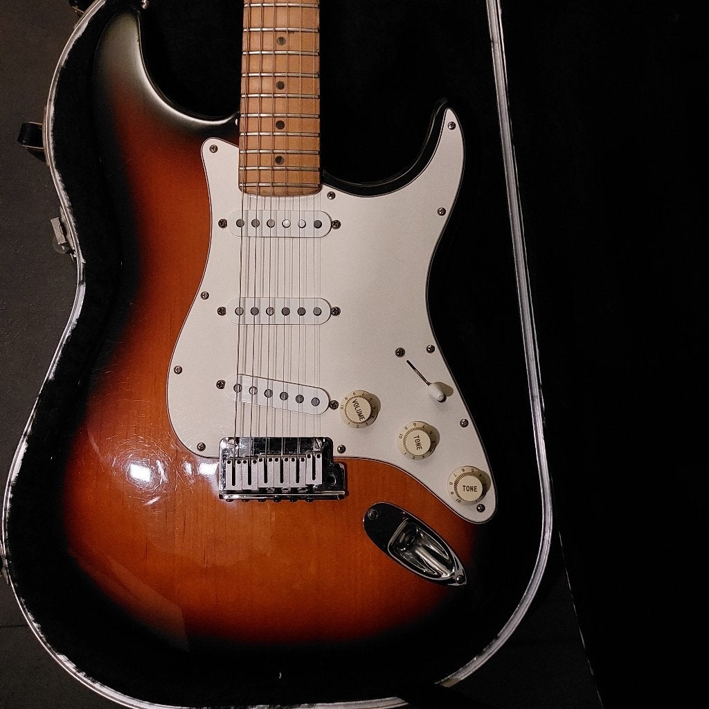 Fender USA stratocaster, sunburst met Fender koffer, Ophalen of Verzenden, Gebruikt, Solid body, Fender