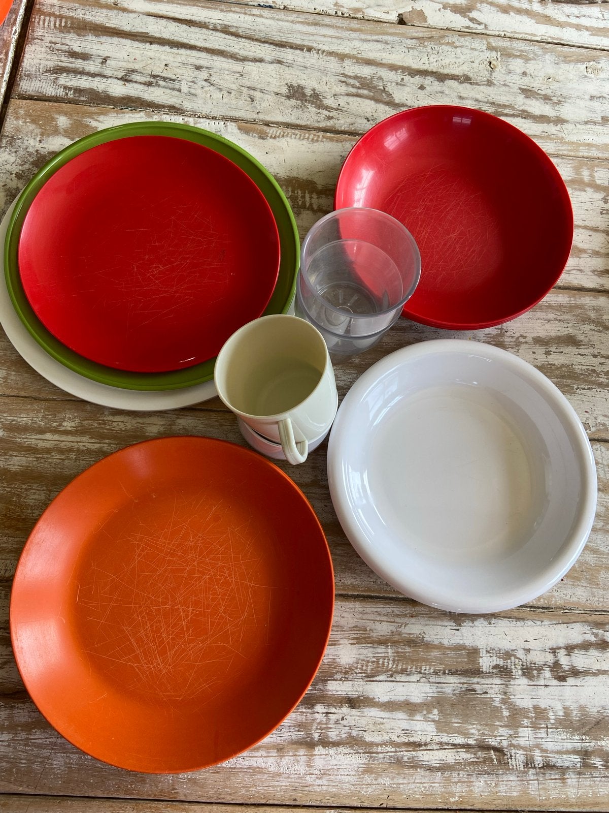 Diverse retro campingservies - Mepal en meer, Overige materialen, Gebruikt, Ophalen of Verzenden, Bord(en)
