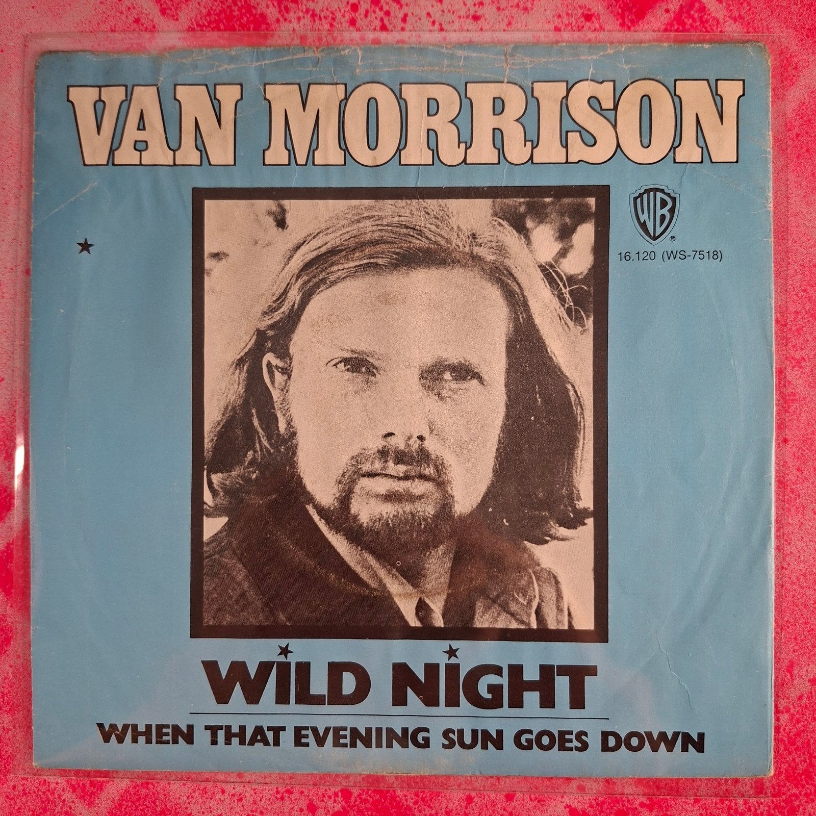 Van Morrison Wild night single.           Star45, Cd's en Dvd's, Vinyl Singles, Gebruikt, Beschermende buitenhoes, Fotohoes, Inclusief binnenhoes