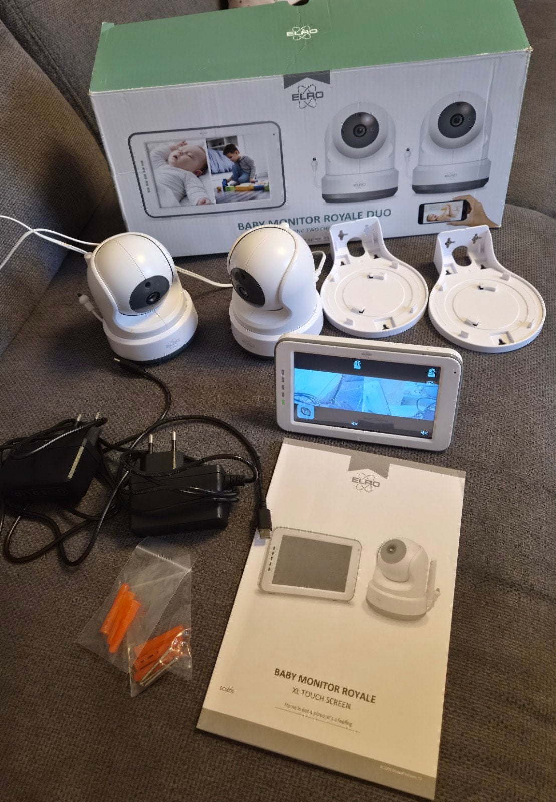 ELRO BC3000-2 Babyfoon Royale met 2 camera's en touchscreen, Kinderen en Baby's, Ophalen of Verzenden, Zo goed als nieuw, 250 meter of meer