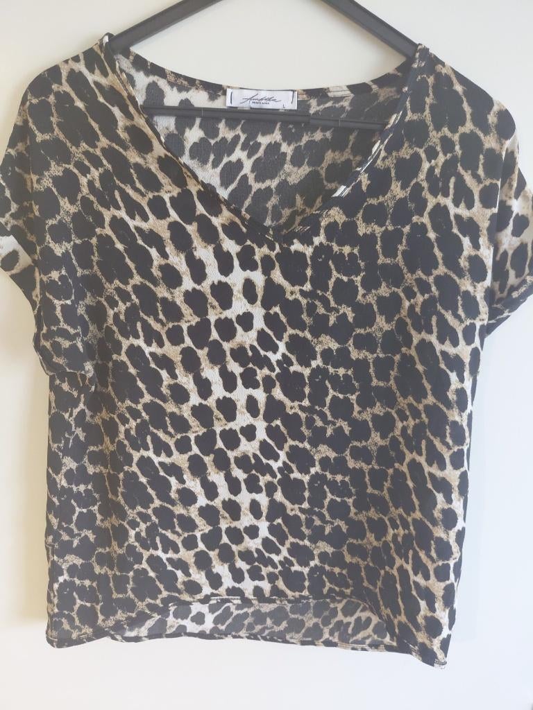 Top mtL korte mouw tijgerprint, Kleding | Dames, Tops, Overige kleuren, Maat 42/44 (L), Ophalen of Verzenden, Zo goed als nieuw