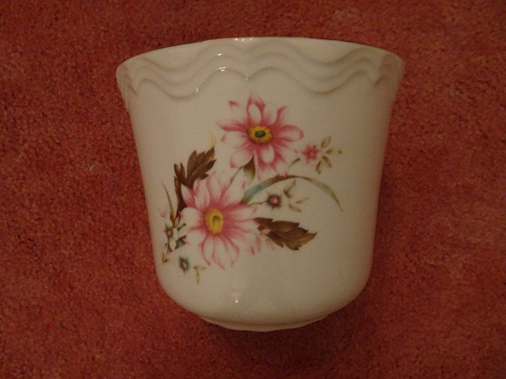 Bloempot 3 * Vintage cachepot porselein, Ophalen, Rond, Binnen, Zo goed als nieuw