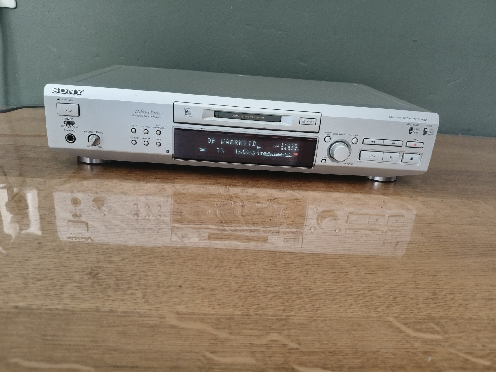 Sony MDS-JE520 Minidisc Recorder, Ophalen, Minidisc-recorder
