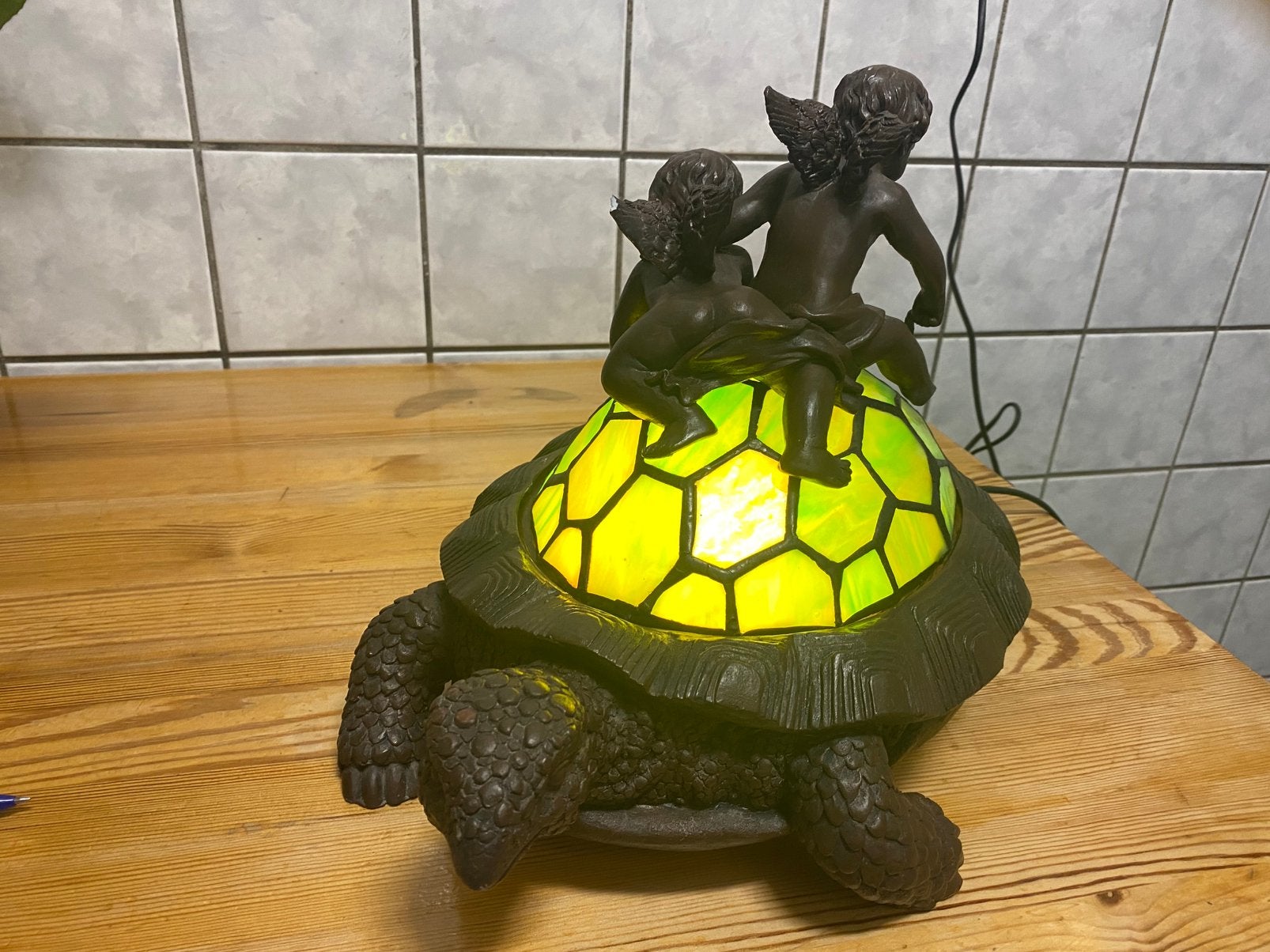 Tiffany schildpad GROOT 35x28cm vaste prijs 89 euro, Antiek en Kunst, Ophalen of Verzenden