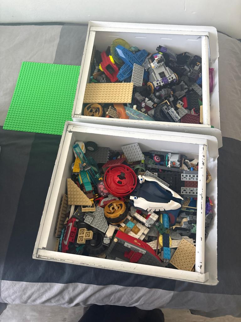 Grote partij LEGO blokken met grondplaat, Ophalen, Gebruikt, Overige merken