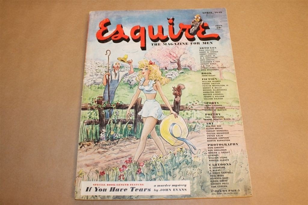 Esquire - Vintage magazine voor mannen - met pinup - 1948 !!, Ophalen of Verzenden, 1940 tot 1960, Knipsel(s)