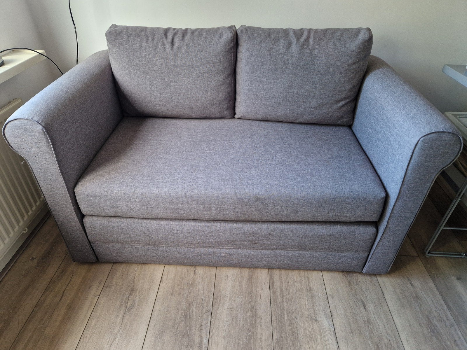 Grijs zit/ slaapbankje 120 breed, Huis en Inrichting, Slaapkamer | Slaapbanken, Ophalen, Twijfelaar, Grijs, 120 cm
