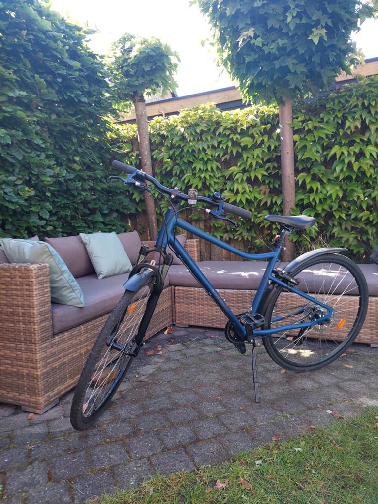 Hybridefiets Riverside 500 blauw - Zo goed als nieuw, Ophalen, Zo goed als nieuw, Overige merken, Versnellingen