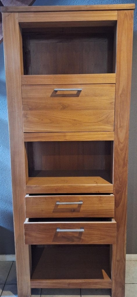 Prachtige Teakhouten Kast, Ophalen, Met deur(en), 200 cm of meer, Teakhout