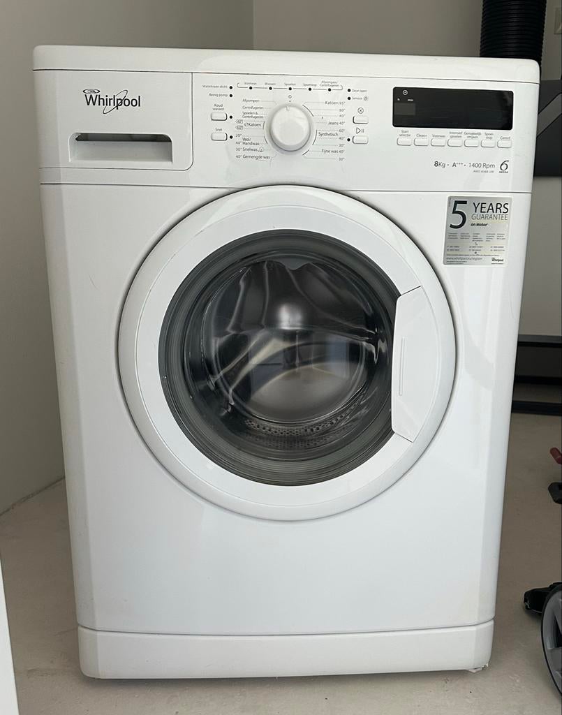 Whirlpool Wasmachine 8kg A+++ 1400 toeren, Ophalen, 1200 tot 1600 toeren, 8 tot 10 kg, Zo goed als nieuw