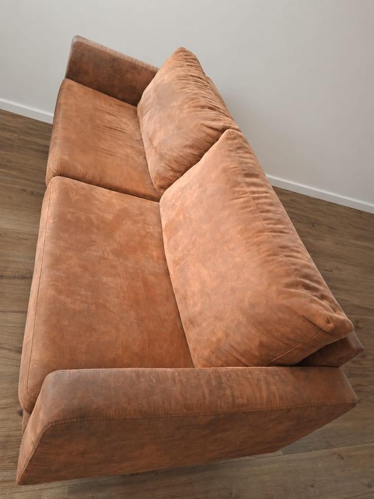 Bank Collin 2,5-zits - cognac, Ophalen, Driepersoons, 75 tot 100 cm, Zo goed als nieuw