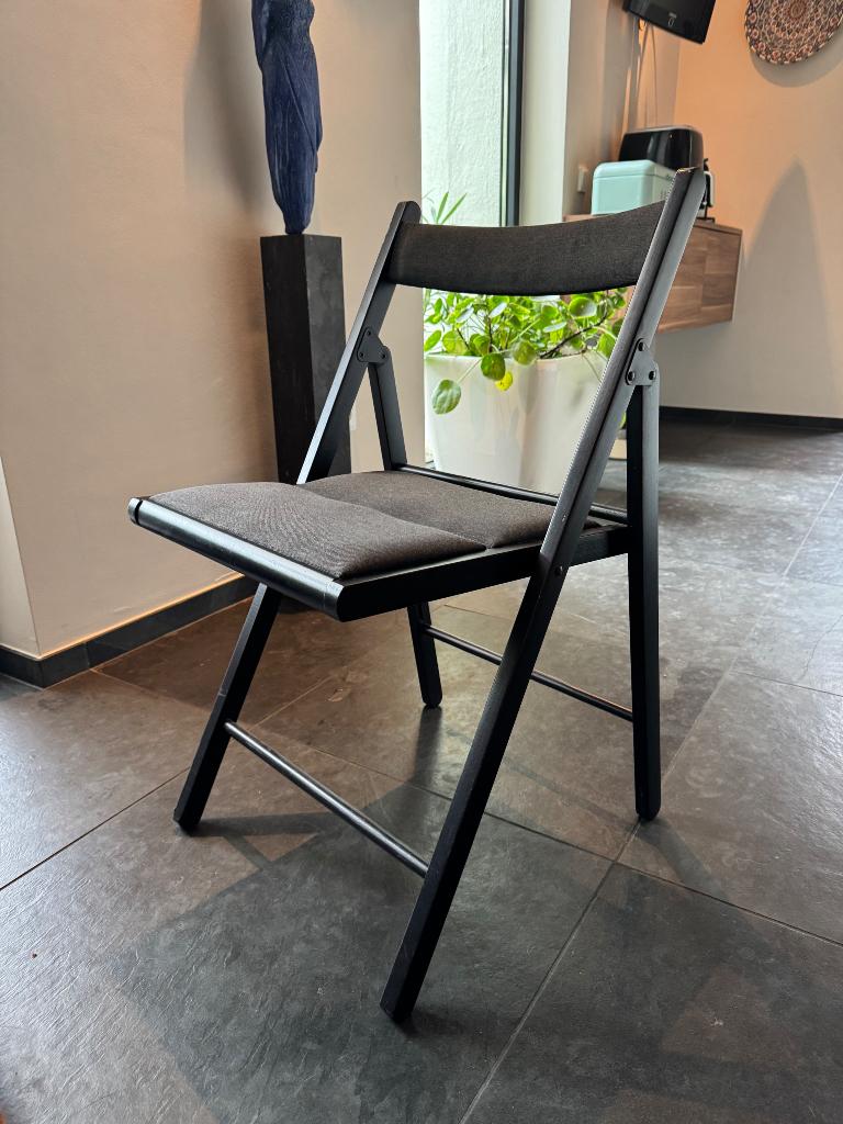 4 IKEA klapstoelen, Huis en Inrichting, Stoelen, Ophalen, Zwart, Zo goed als nieuw, Vier