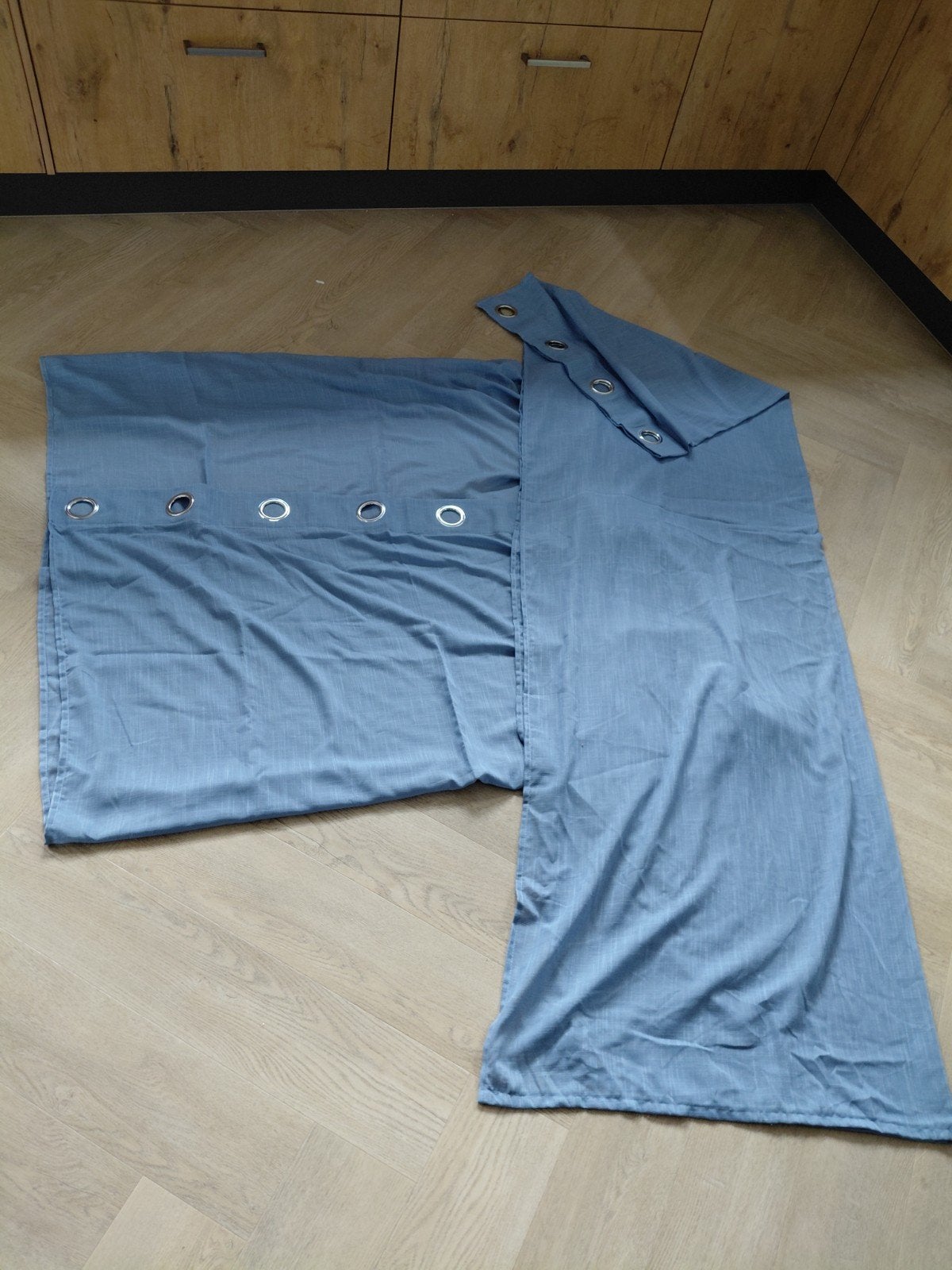gordijnen plus gordijnroede, Ophalen of Verzenden, Zo goed als nieuw, Overige maten, Blauw