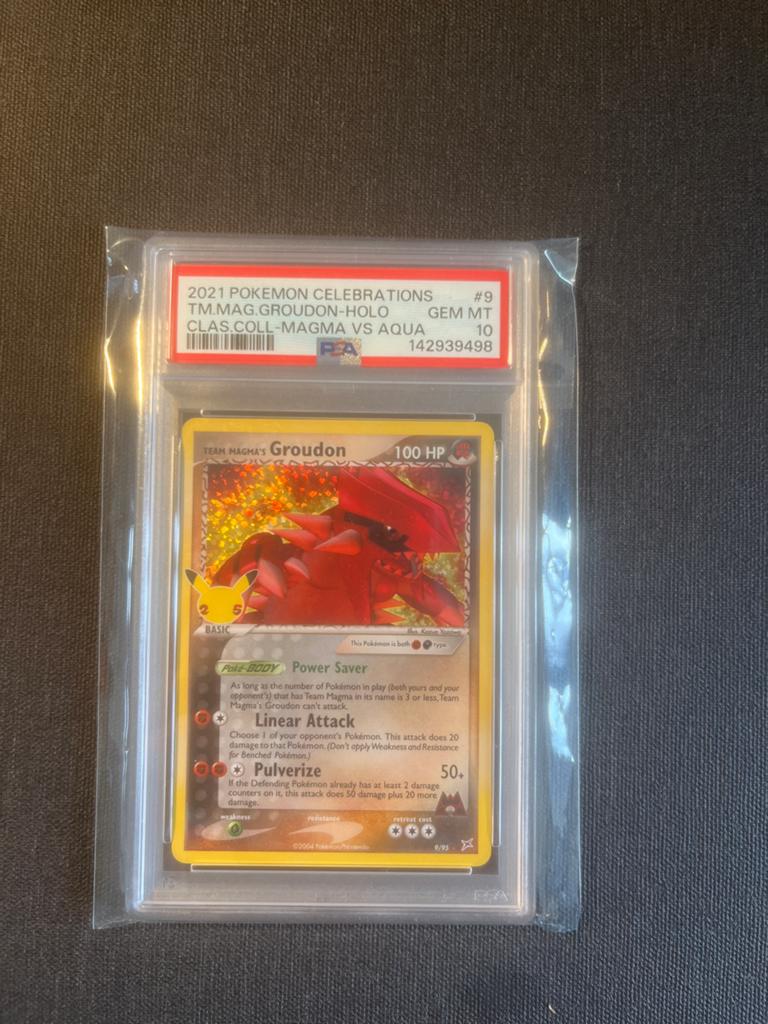 Team Magma's Groudon 9 PSA 10, Ophalen of Verzenden, Nieuw, Losse kaart, Foil