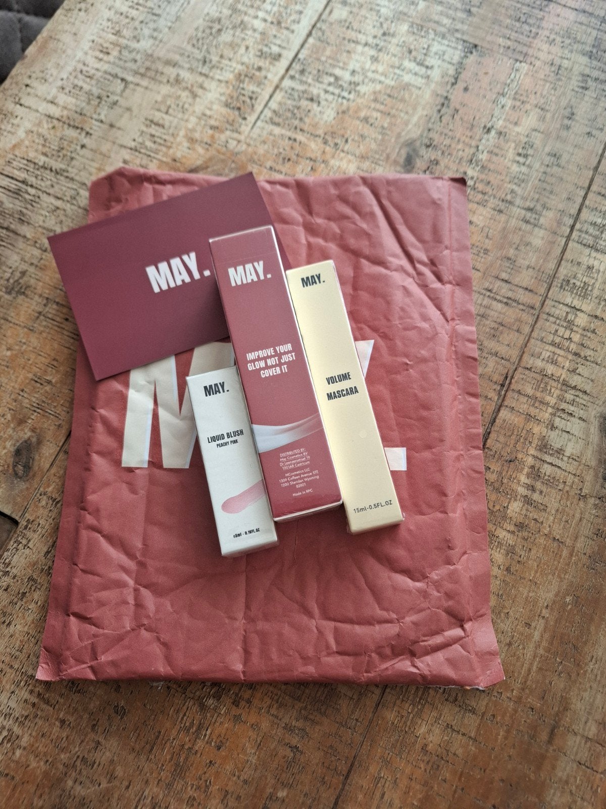 MAY Make-up set: Mascara, Liquid Blush & Foundation, Nieuw, Ophalen of Verzenden, Make-up, Overige kleuren