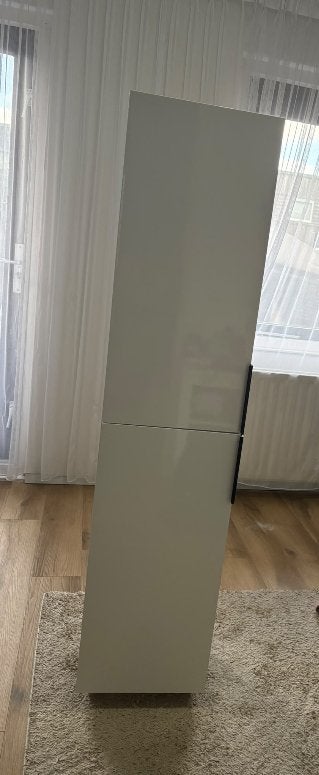 Bellanti hoge kast 2 deuren mat wit hoogglans, Ophalen, Zo goed als nieuw