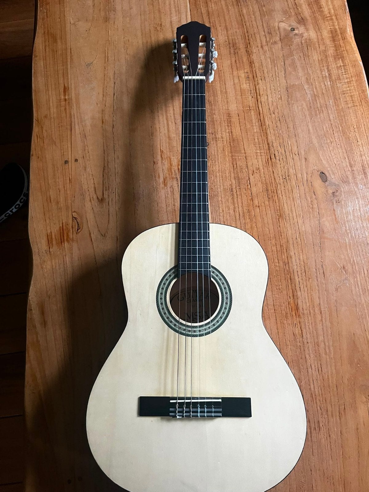 Klassieke gitaar met standaard, hoes en lesboek, Muziek en Instrumenten, Snaarinstrumenten | Gitaren | Akoestisch, Ophalen of Verzenden