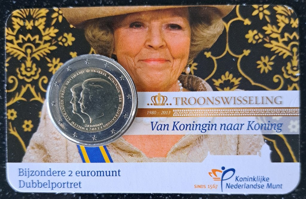 Coincard 2 Euro 2013 Troonswisseling (met magazine), Postzegels en Munten, Munten | Nederland, Ophalen of Verzenden, Koningin Beatrix