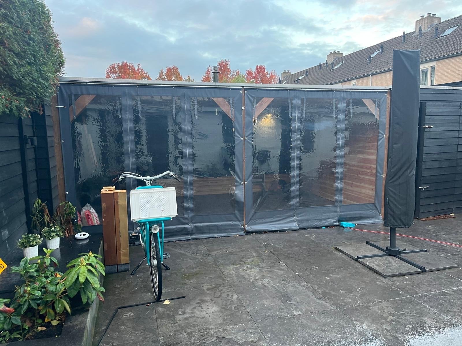 Terraszeil compleet met geleiders en spanbanden