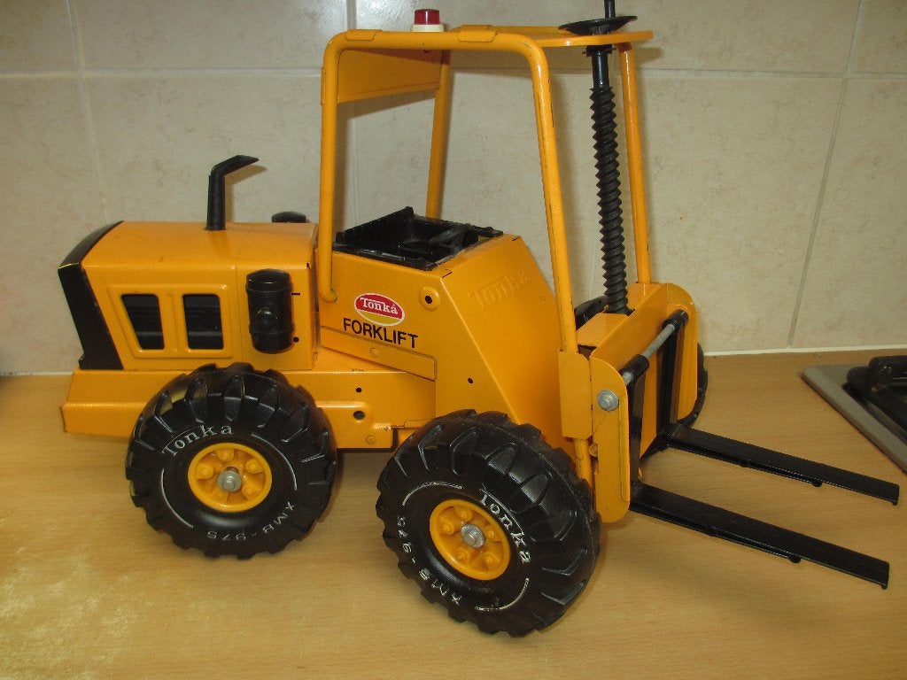 tonka Mega heftruck Forklift 53cm uit de jaren 70 zeer mooi!, Ophalen of Verzenden, Gebruikt, 1:9 t/m 1:12, Bus of Vrachtwagen