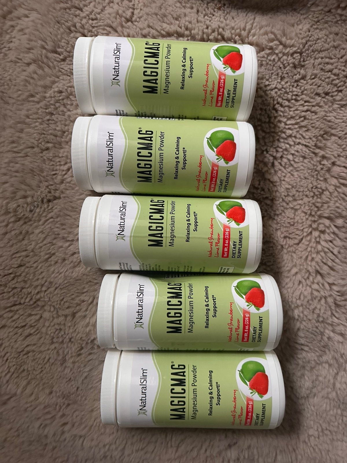 NaturalSlim MagicMag Magnesium Poeder - Aardbei & Limoen, Sport en Fitness, Ophalen of Verzenden, Nieuw, Poeder of Drank
