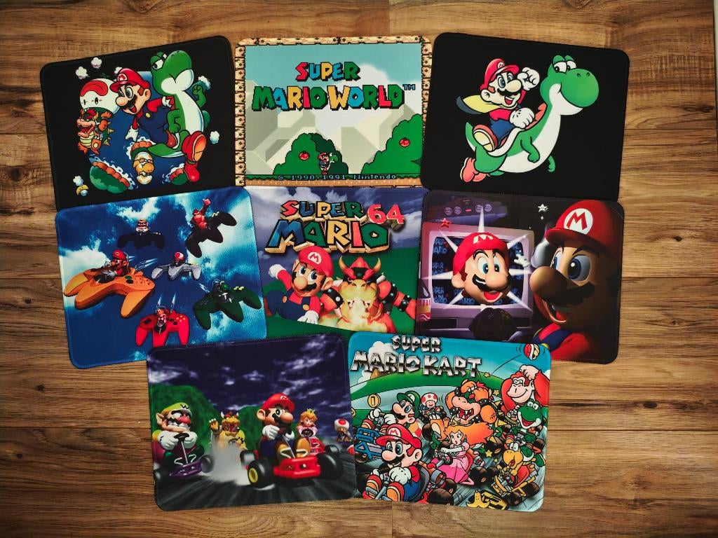 Super Mario Kart Nintendo SNES 64 Retro Yoshi Luigi Muismat, Verzenden