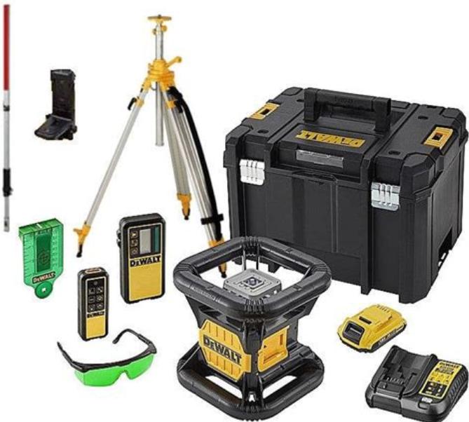 DeWalt roterende bouwlaser + waterpasstok + tripod statief, Ophalen of Verzenden, Nieuw, Afstand