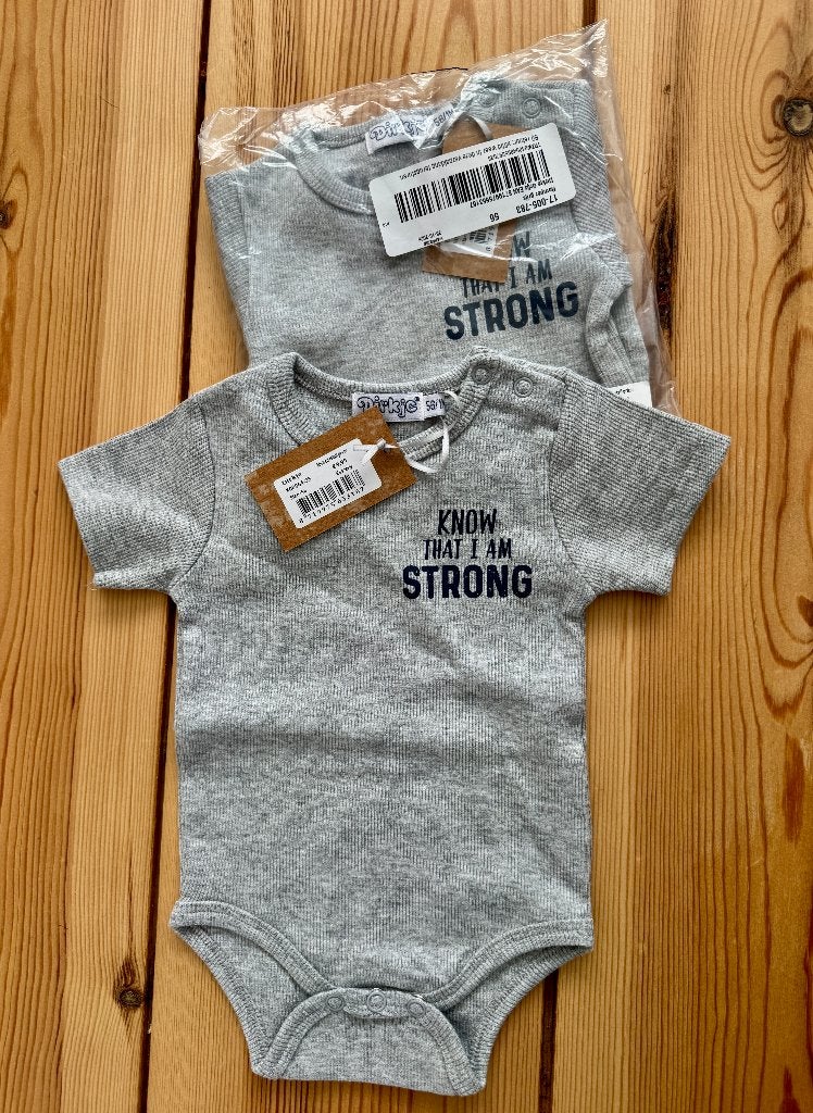 Dirkje Rompers 2 stuks - Grijs 100% katoen - Maat 56 - NIEUW, Nacht- of Onderkleding, Jongetje of Meisje, Dirkje, Nieuw