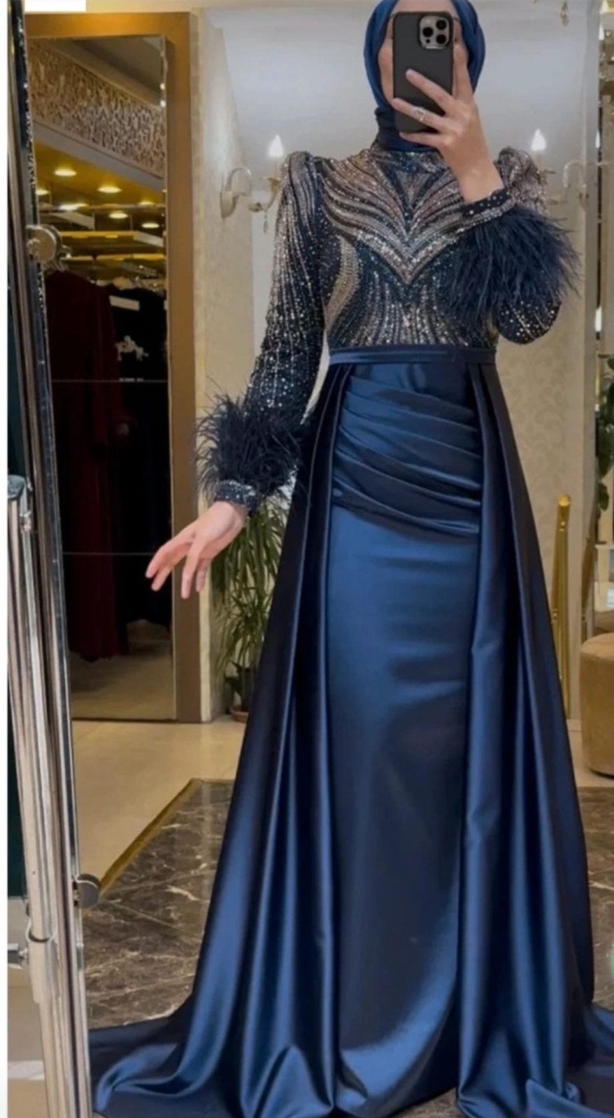 Avondjurk, Kleding | Dames, Ophalen, Overige typen, Blauw, Maat 46/48 (XL) of groter