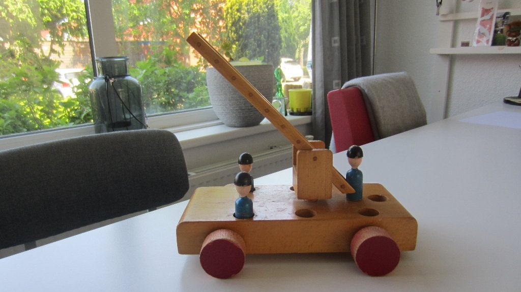 Kay Bojesen Denmark houten Brandweerwagen design, Antiek en Kunst, Ophalen, Meerkleurig, Hout, Object