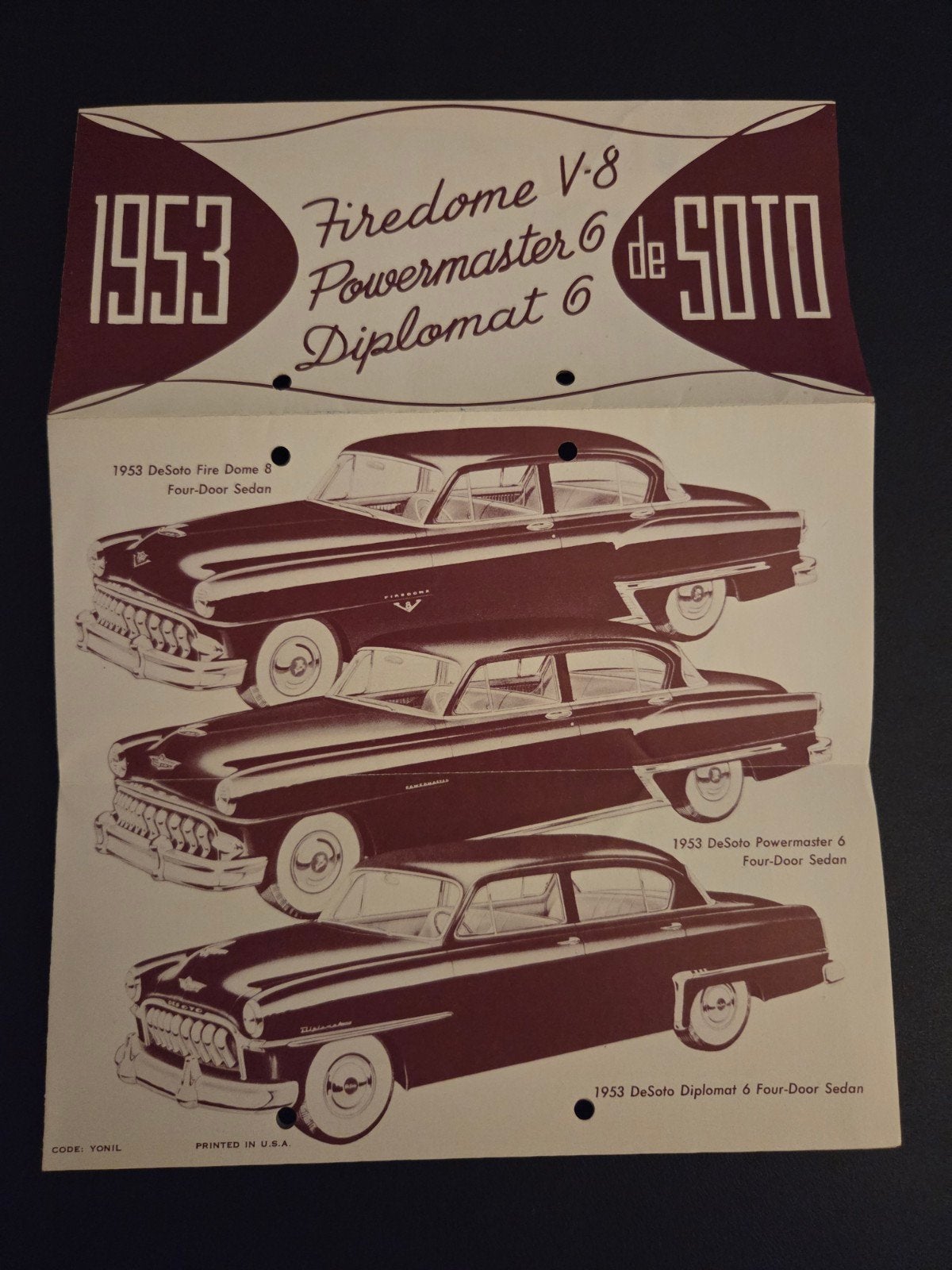Brochure De Soto 1953 USA, Ophalen of Verzenden, Zo goed als nieuw, Overige merken