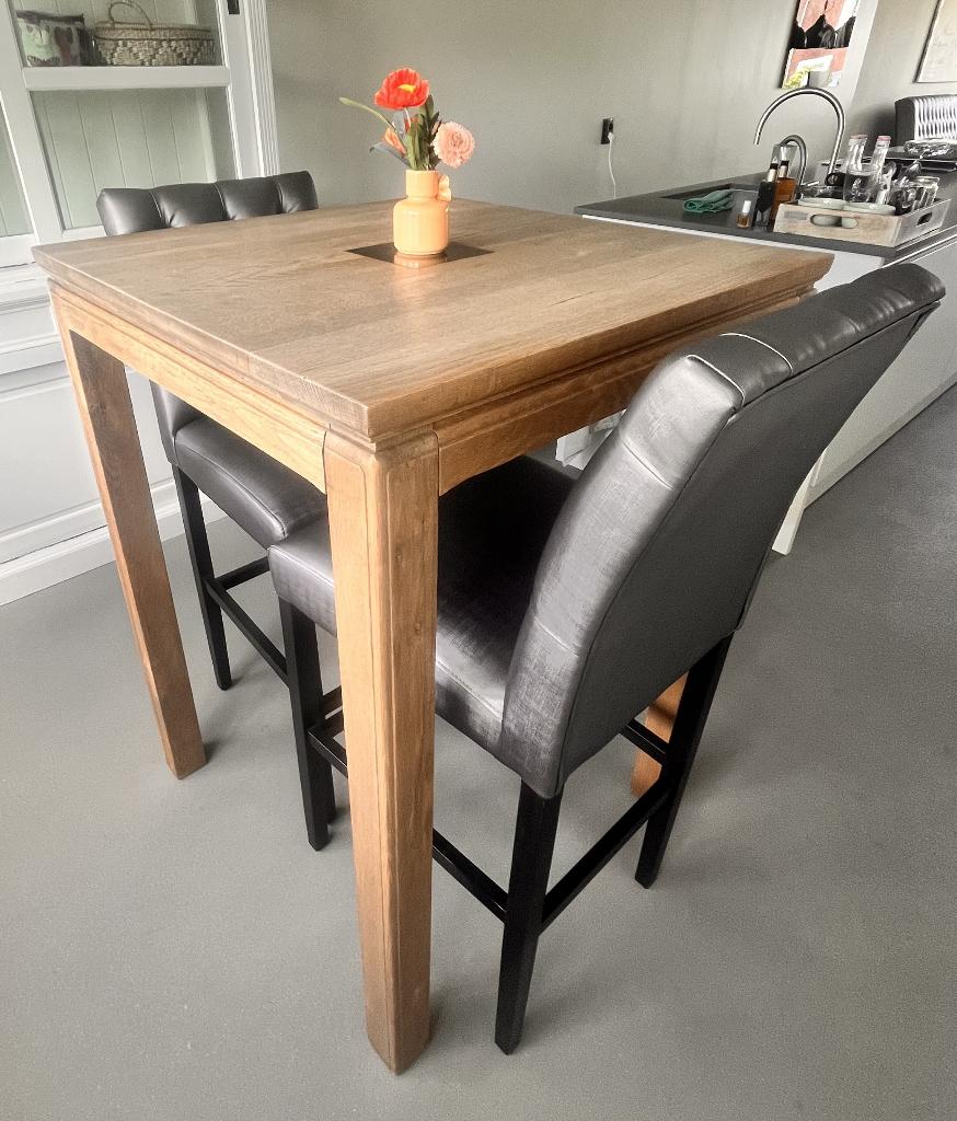 Bartafel met krukken, barset., Ophalen, Zo goed als nieuw
