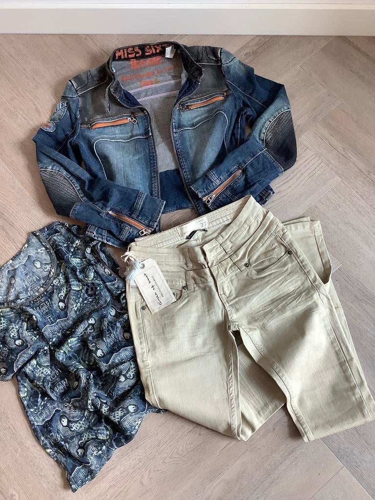 Miss sixty jeans jasje jeans DNM jeans en blousje Anna Scot, Ophalen of Verzenden, Zo goed als nieuw, Maat 38/40 (M)