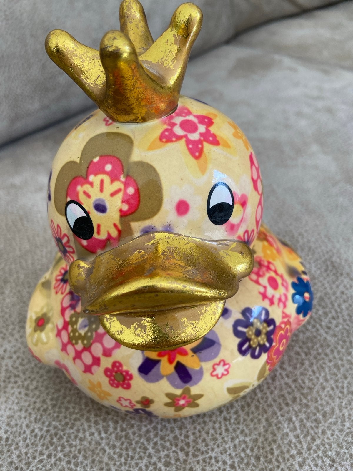 Pomme Pidou Spaarpot Eend met Kroon - Bloemendesign, Meerkleurig, Overige stijlen, Nieuw, Ophalen of Verzenden