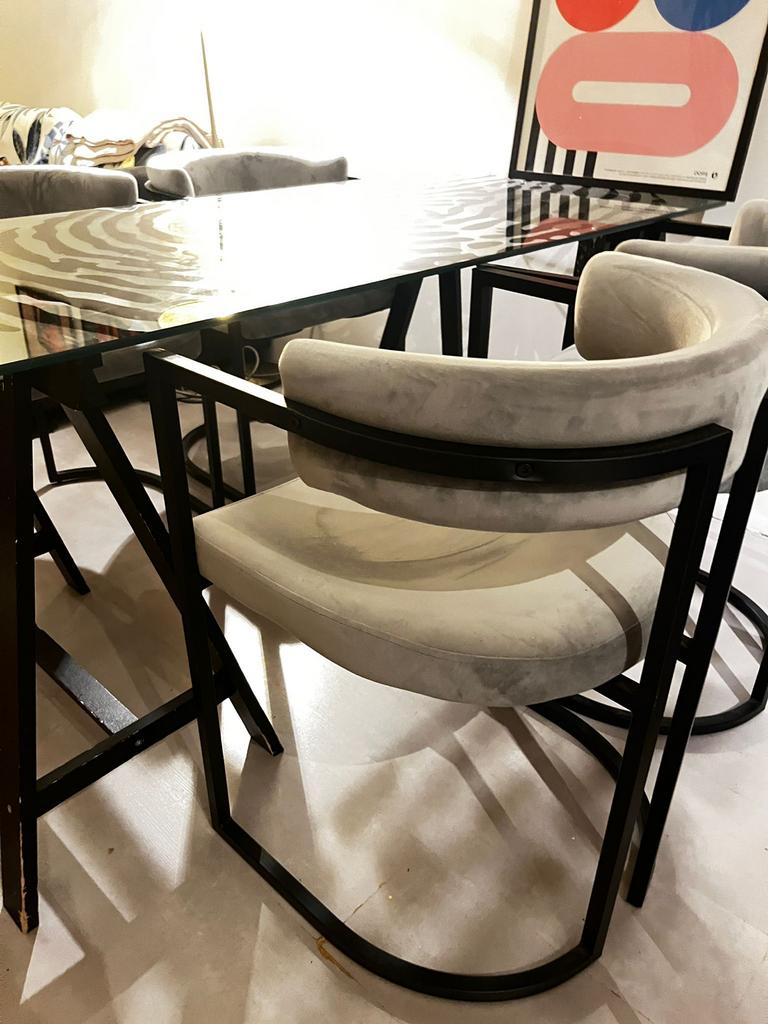 Moderne eetkamerstoelen - Set van 4, Huis en Inrichting, Stoelen, Ophalen of Verzenden, Zo goed als nieuw, Vier, Metaal