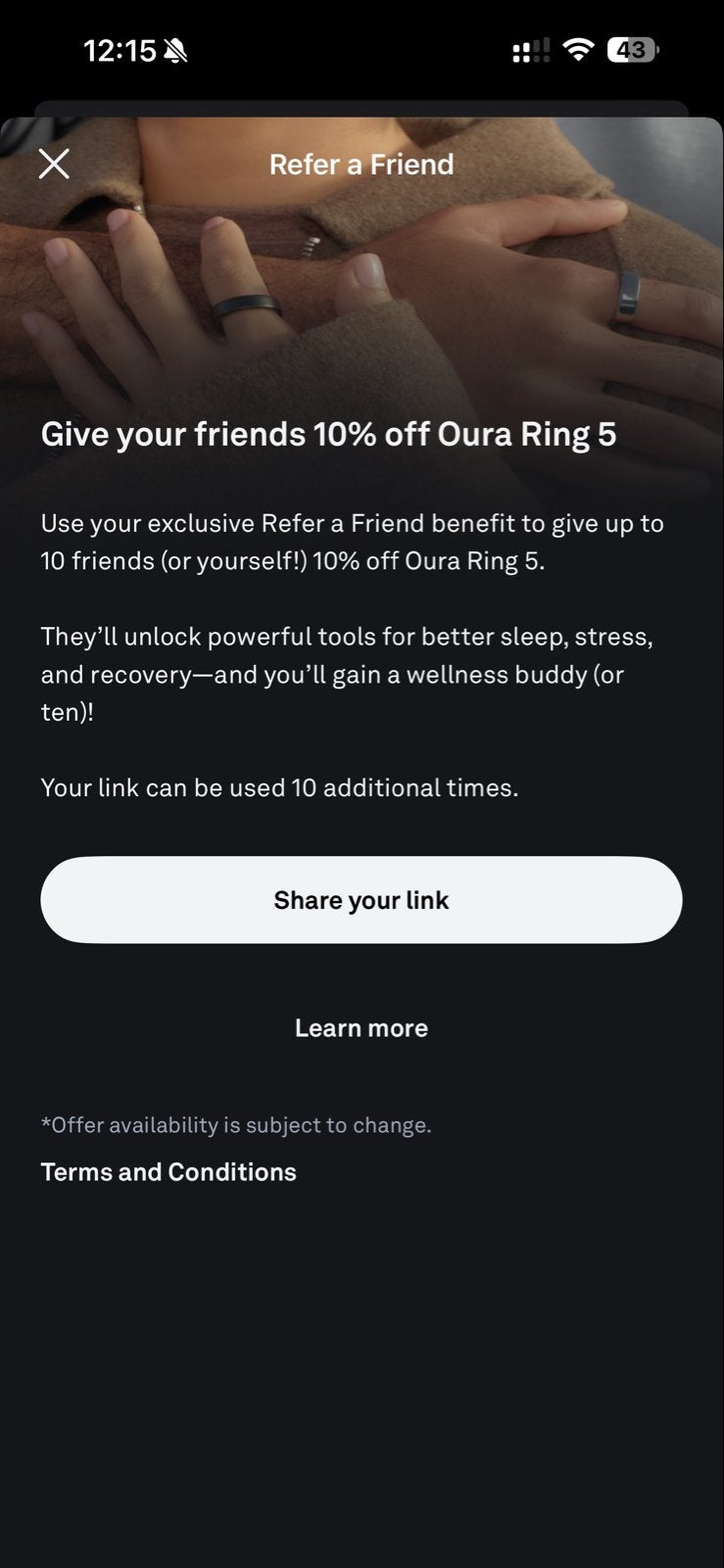 10% korting op Oura Ring 5, Overige materialen, Overige kleuren, Nieuw, Ophalen of Verzenden
