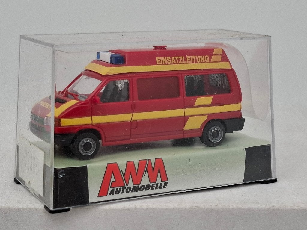 VW T4 brandweer - AWM 1/87, Hobby en Vrije tijd, Modelauto's | 1:87, Verzenden, Zo goed als nieuw, Auto, AWM