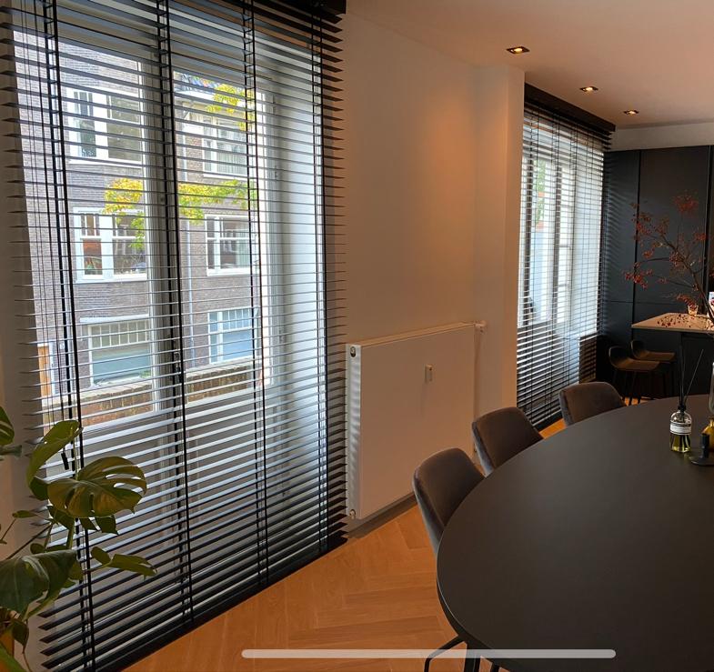 Houten jaloezieën in zwart (diverse maten), Huis en Inrichting, Ophalen, 200 cm of meer, Zwart, 150 tot 200 cm