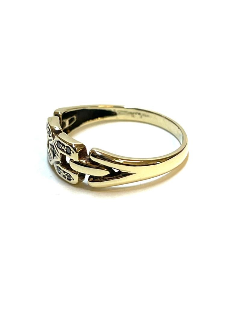 14k gouden ring met diamanten, 18 tot 19, -, -, Ophalen of Verzenden