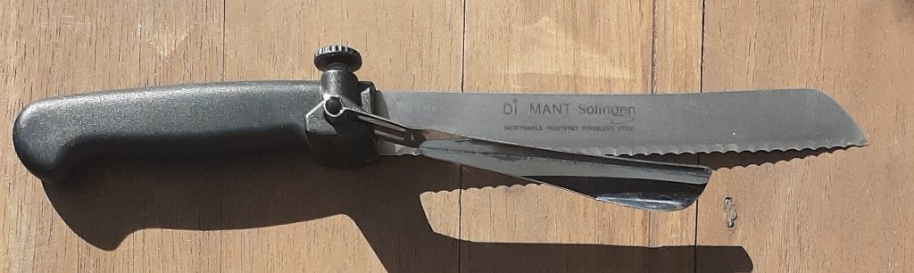 Diamant Solingen universeel mes met afstand houder, Huis en Inrichting, Ophalen, Zo goed als nieuw, Metaal, Snijmachine