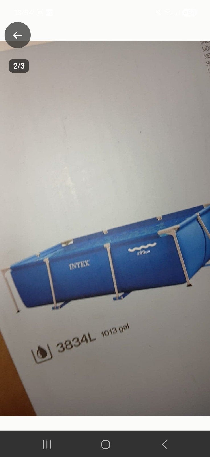 Nieuwe Intex Rectangular Frame Pool 3.00m x 2.00m x 0.75m, Ophalen, Nieuw