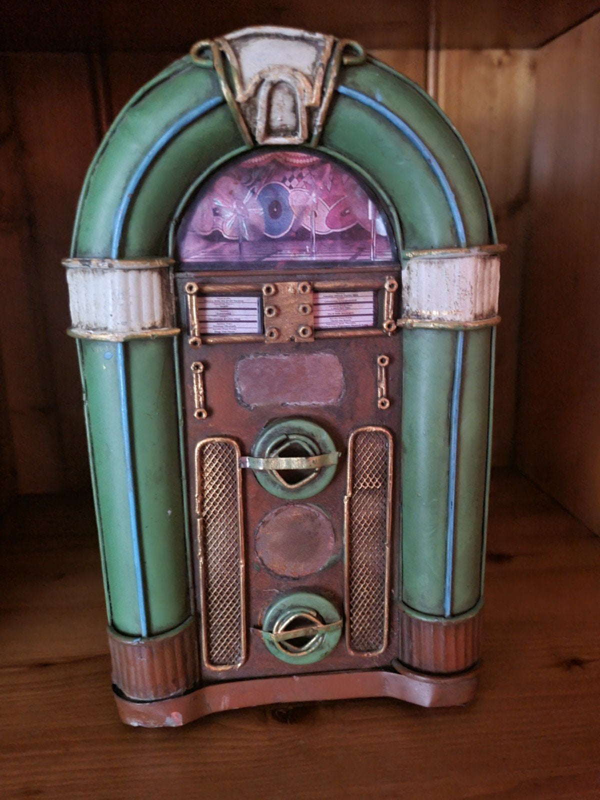 Decoratieve Jukebox Miniatuur - Vintage Stijl, Verzamelen, Automaten | Jukeboxen, Ophalen of Verzenden, Gebruikt, 1970 tot heden