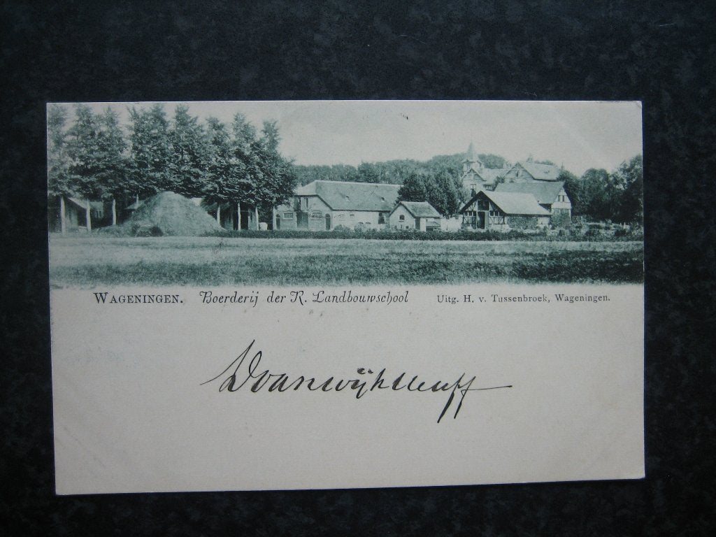 WAGENINGEN Boerderij Landbouwschool 1900, Verzamelen, Ophalen of Verzenden, Voor 1920, Gelderland